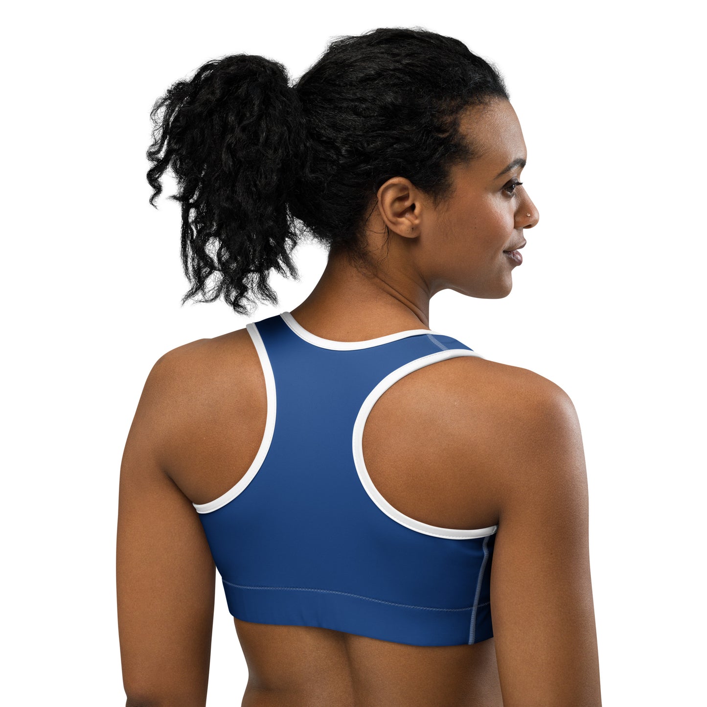 Blue Sports Bra (White)