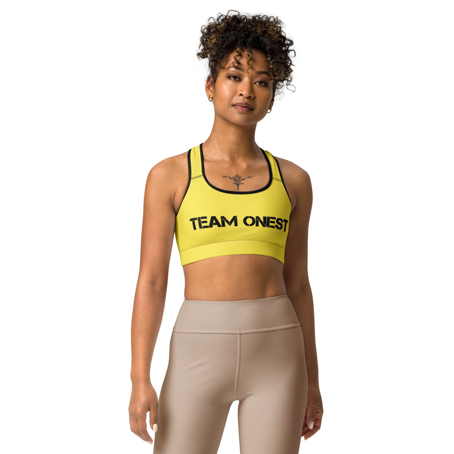 Yellow Sports Bra (Black)