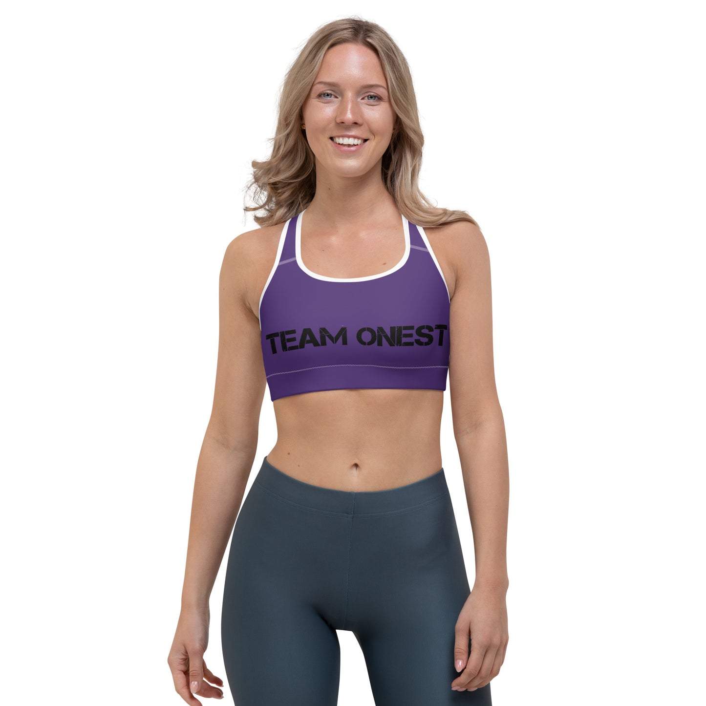 Purple Sports Bra (Black)