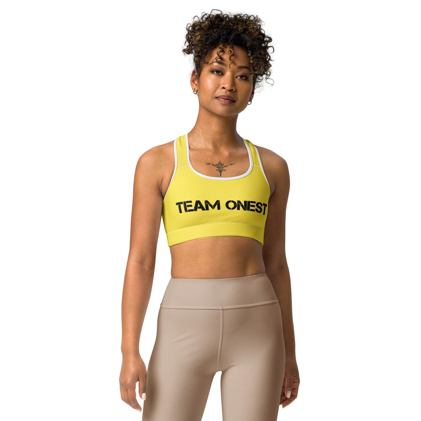 Yellow Sports Bra (Black)